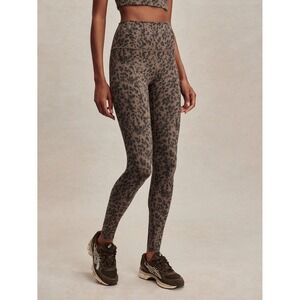 Varley FreeSoft High Rise 25" Leggings L Brown Cheetah Print Soft Stretch Yoga